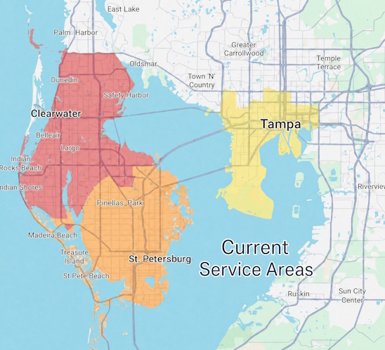 Scooter's Coil Cleaner's Current Service Areas